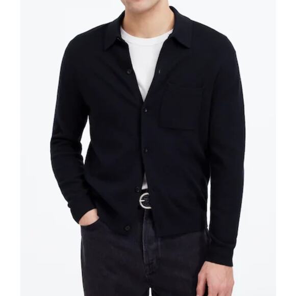 Madewell Half Milano Stitch Collared Cardigan Size L NWT - Picture 1 of 8